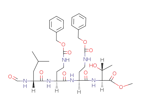 (2S,3R)-2-{(S)-4-Benzyloxycarbonylamino-2-[(S)-4-benzyloxycarbonylamino-2-((R)-2-formylamino-4-methyl-pentanoylamino)-butyrylamino]-butyrylamino}-3-hydroxy-butyric acid methyl ester
