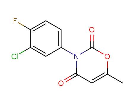 Molecular Structure of 43066-14-4 (2H-1,3-Oxazine-2,4(3H)-dione, 3-(3-chloro-4-fluorophenyl)-6-methyl-)