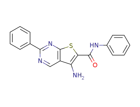 5-amino-2-phenyl-thieno[2,3-<i>d</i>]pyrimidine-6-carboxylic acid anilide