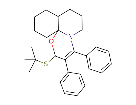2-(t-Butylthio)-9,9a-tetramethylen-3,4-diphenyl-7,8,9,9a-tetrahydro-2H,6H-pyrido<2.1-b><1.3>oxazin