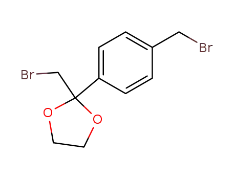 Molecular Structure of 78906-10-2 (2-bromomethyl-2-(4-bromomethylphenyl)-1,3-dioxolan)