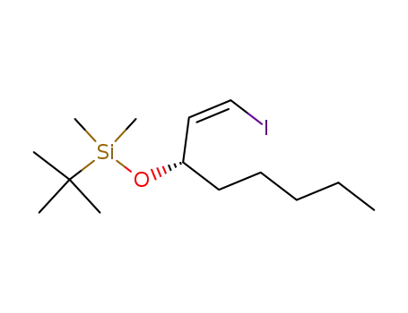 Molecular Structure of 143168-90-5 (tert-Butyl-[(S)-1-((Z)-2-iodo-vinyl)-hexyloxy]-dimethyl-silane)