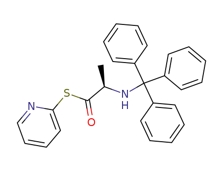 Propanethioic acid, 2-[(triphenylmethyl)amino]-, S-2-pyridinyl ester, (R)-