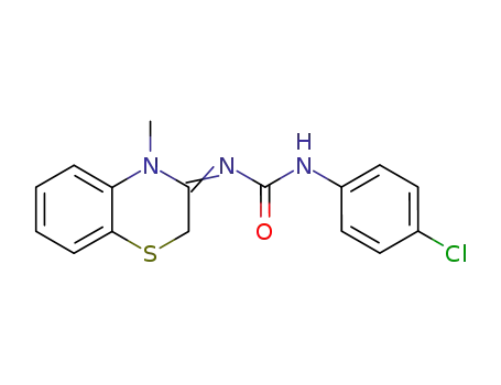 Molecular Structure of 108176-78-9 (1-(4-chlorophenyl)-3-[(3E)-4-methyl-2H-1,4-benzothiazin-3(4H)-ylidene]urea)