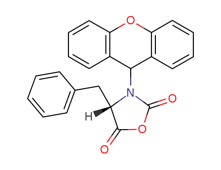 Molecular Structure of 108276-19-3 ((<i>S</i>)-4-benzyl-3-xanthen-9-yl-oxazolidine-2,5-dione)