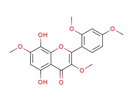 Molecular Structure of 84757-51-7 (2-(2,4-Dimethoxy-phenyl)-5,8-dihydroxy-3,7-dimethoxy-chromen-4-one)