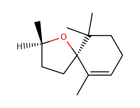 Molecular Structure of 66965-89-7 ((2S,5R)-2,7,10,10-tetramethyl-1-oxaspiro[4.5]dec-7-ene)