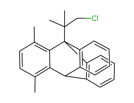 Molecular Structure of 128787-13-3 (ap-9-(2-Chloro-1,1-dimethylethyl)-1,4-dimethyltriptycene)