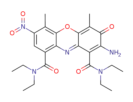2-amino-4,6-dimethyl-7-nitro-3-oxo-3<i>H</i>-phenoxazine-1,9-dicarboxylic acid bis-diethylamide