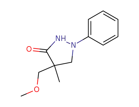 Molecular Structure of 133043-37-5 (4-Methoxymethyl-4-methyl-1-phenyl-pyrazolidin-3-one)
