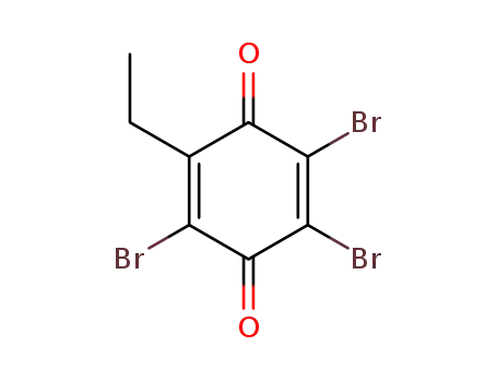 Molecular Structure of 105590-34-9 (2,5-Cyclohexadiene-1,4-dione, 2,3,5-tribromo-6-ethyl-)