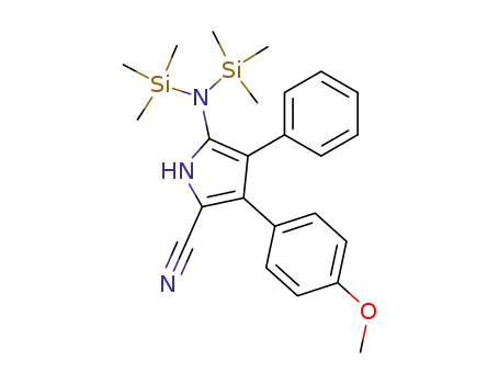 Molecular Structure of 107906-29-6 (5-(1,1,1,3,3,3-Hexamethyl-disilazan-2-yl)-3-(4-methoxy-phenyl)-4-phenyl-1H-pyrrole-2-carbonitrile)