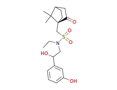 Molecular Structure of 132034-26-5 (C-((S)-7,7-Dimethyl-2-oxo-bicyclo[2.2.1]hept-1-yl)-N-ethyl-N-[2-hydroxy-2-(3-hydroxy-phenyl)-ethyl]-methanesulfonamide)