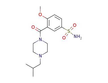 Molecular Structure of 102535-28-4 (3-(4-Isobutyl-piperazine-1-carbonyl)-4-methoxy-benzenesulfonamide)