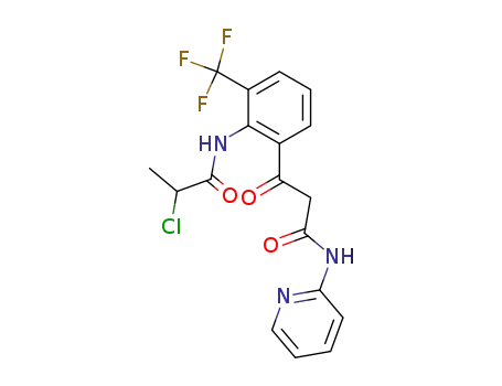 Molecular Structure of 114351-35-8 (2-Chloro-N-{2-[2-(pyridin-2-ylcarbamoyl)-acetyl]-6-trifluoromethyl-phenyl}-propionamide)