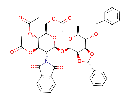3,4,6-tri-O-acetyl-2-deoxy-2-phthalimido-β-D-glucopyranosyl 4-O-benzyl-2,3-O-benzylidene-β-L-rhamnopyranoside