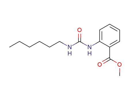 Molecular Structure of 100075-59-0 (2-(3-Hexyl-ureido)-benzoic acid methyl ester)