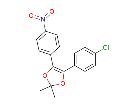 Molecular Structure of 115107-31-8 (4-(4-Chloro-phenyl)-2,2-dimethyl-5-(4-nitro-phenyl)-[1,3]dioxole)