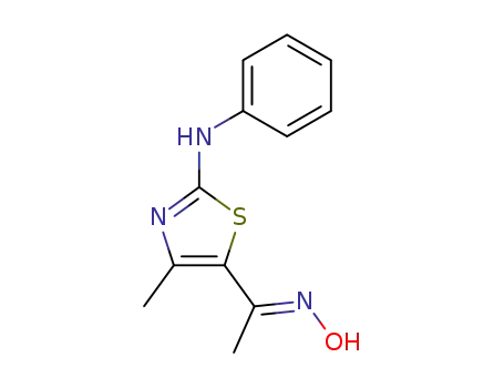 Molecular Structure of 88324-03-2 ((3-((HYDROXYIMINO)ETHYL)-4-METHYL(2,5-THIAZOLYL))PHENYLAMINE)