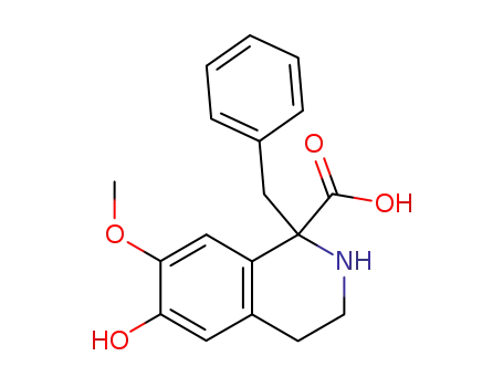 Molecular Structure of 73154-73-1 (1-benzyl-6-hydroxy-7-methoxy-1,2,3,4-tetrahydro-isoquinoline-1-carboxylic acid)