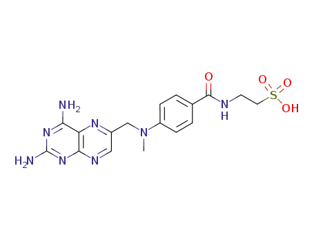 Molecular Structure of 113811-46-4 (2-[[4-[(2,4-diaminopteridin-6-yl)methyl-methyl-amino]benzoyl]amino]ethanesulfonic acid)