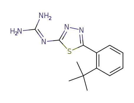 Molecular Structure of 113111-87-8 (Guanidine, [5-[2-(1,1-dimethylethyl)phenyl]-1,3,4-thiadiazol-2-yl]-)
