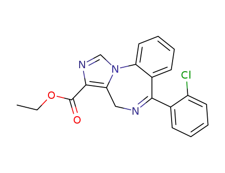 Molecular Structure of 98601-26-4 (6-(2-Chloro-phenyl)-4H-2,5,10b-triaza-benzo[e]azulene-3-carboxylic acid ethyl ester)