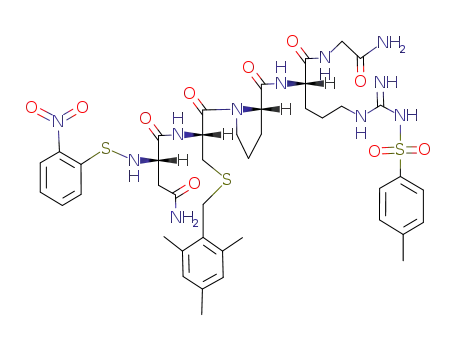 o-nitrobenzenesulfenyl-L-asparaginyl-S-(2,4,6-trimethylbenzyl)-L-cysteinyl-L-prolyl-N<sup>G</sup>-p-toluenesulfonyl-L-arginyl-glycine amide