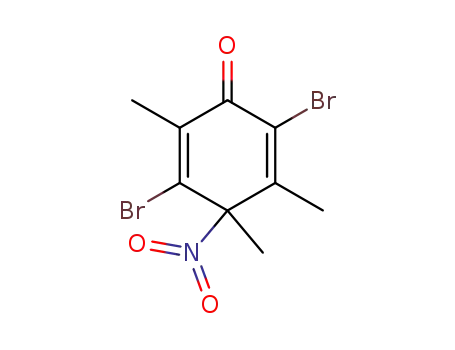 Molecular Structure of 95111-41-4 (2,5-Cyclohexadien-1-one, 2,5-dibromo-3,4,6-trimethyl-4-nitro-)