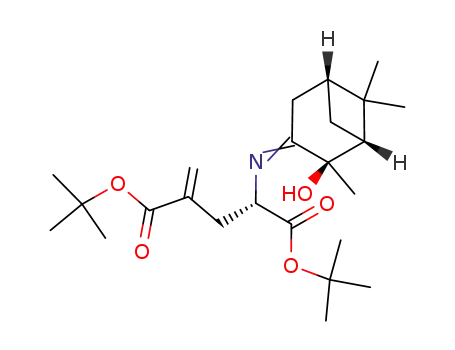 Molecular Structure of 686287-66-1 (L-Glutamic acid,
N-[(1R,2R,5R)-2-hydroxy-2,6,6-trimethylbicyclo[3.1.1]hept-3-ylidene]-4-
methylene-, bis(1,1-dimethylethyl) ester)