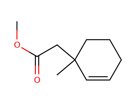 Molecular Structure of 144293-61-8 (2-Cyclohexene-1-acetic acid, 1-methyl-, methyl ester)