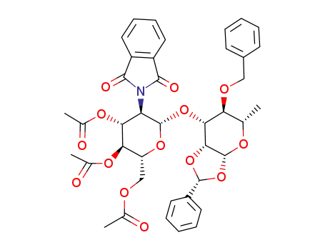 4-O-benzyl-1,2-O-benzylidene-3-O-(3,4,6-tri-O-acetyl-2-deoxy-2-phthalimido-β-D-glucopyranosyl)-β-L-rhamnopyranose