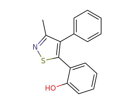 Molecular Structure of 89296-07-1 (Phenol, 2-(3-methyl-4-phenyl-5-isothiazolyl)-)