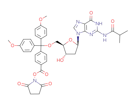 4-[[(2R,3S,5R)-3-Hydroxy-5-(2-isobutyrylamino-6-oxo-1,6-dihydro-purin-9-yl)-tetrahydro-furan-2-ylmethoxy]-bis-(4-methoxy-phenyl)-methyl]-benzoic acid 2,5-dioxo-pyrrolidin-1-yl ester