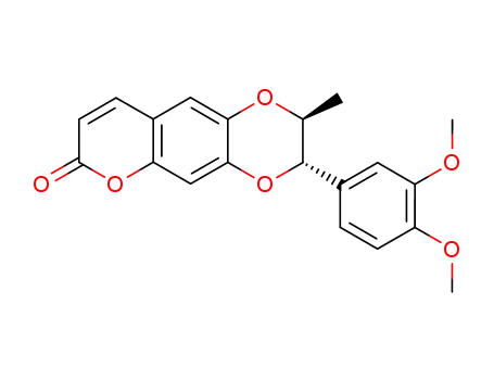 7H-Pyrano[2,3-g]-1,4-benzodioxin-7-one,
3-(3,4-dimethoxyphenyl)-2,3-dihydro-2-methyl-