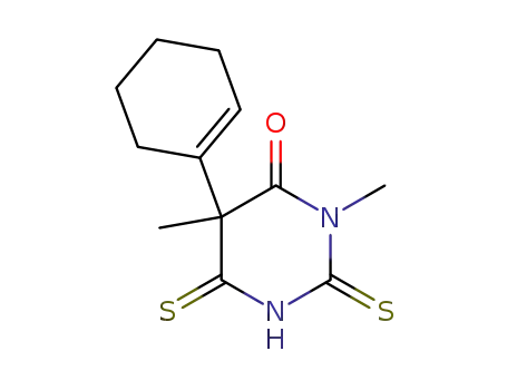 Molecular Structure of 134302-76-4 (5-(1-Cyclohexenyl)-1,5-dimethyl-2,4-dithiobarbitursaeure)