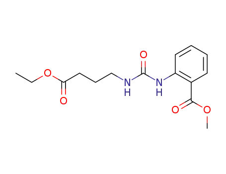 Molecular Structure of 100076-47-9 (Benzoic acid, 2-[[[(4-ethoxy-4-oxobutyl)amino]carbonyl]amino]-, methyl
ester)