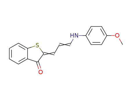 Molecular Structure of 95411-75-9 (Benzo[b]thiophen-3(2H)-one,
2-[3-[(4-methoxyphenyl)amino]-2-propenylidene]-)