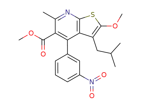 Thieno[2,3-b]pyridine-5-carboxylic acid,
2-methoxy-6-methyl-3-(2-methylpropyl)-4-(3-nitrophenyl)-, methyl ester