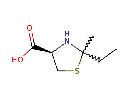 Molecular Structure of 56595-20-1 (2-ethyl-2-methyl-1,3-thiazolidine-4-carboxylic acid)