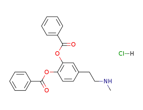 Molecular Structure of 89878-22-8 (1,2-Benzenediol, 4-[2-(methylamino)ethyl]-, dibenzoate (ester),
hydrochloride)