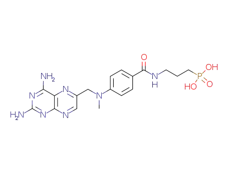 Molecular Structure of 113811-50-0 ({3-[(4-{[(2,4-diaminopteridin-6-yl)methyl](methyl)amino}benzoyl)amino]propyl}phosphonic acid)