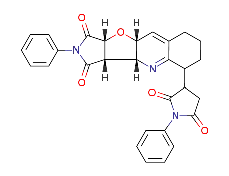 (3aS,3bR,9aR,10aR)-5-(2,5-Dioxo-1-phenyl-pyrrolidin-3-yl)-2-phenyl-3a,3b,5,6,7,8,9a,10a-octahydro-10-oxa-2,4-diaza-pentaleno[1,2-b]naphthalene-1,3-dione