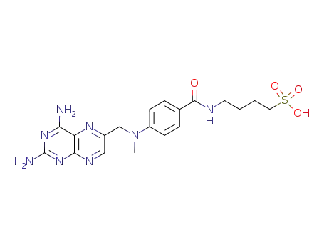 Molecular Structure of 113811-48-6 (4-[(4-{[(2,4-diaminopteridin-6-yl)methyl](methyl)amino}benzoyl)amino]butane-1-sulfonic acid)