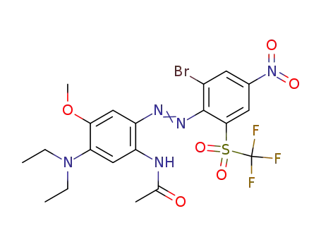 2-trifluoromethylsulfonyl-4-nitro-6-bromo-2'-methoxy-5'-acetylamino-4'-diethylaminoazobenzene