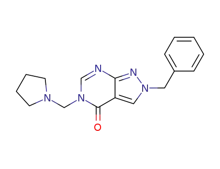 2-Benzyl-5-pyrrolidinomethylpyrazolo<3,4-d>pyrimidin-4(5H)-on