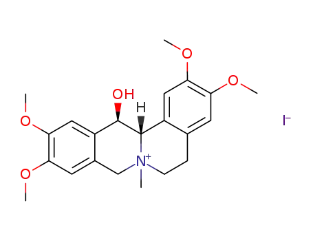 Molecular Structure of 120021-25-2 ((13S,13aR)-13-hydroxy-2,3,10,11-tetramethoxy-7-methyl-5,8,13,13a-tetrahydro-6H-isoquino[3,2-a]isoquinolinium iodide)