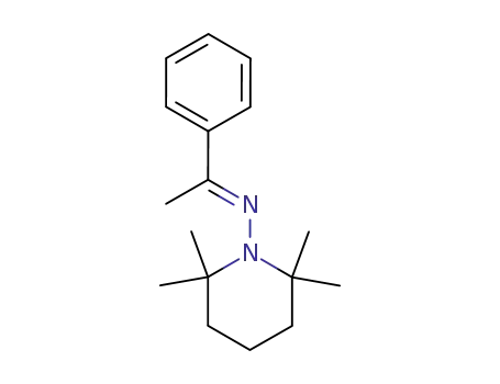 Molecular Structure of 61147-60-2 (1-Piperidinamine, 2,2,6,6-tetramethyl-N-(1-phenylethylidene)-, (E)-)