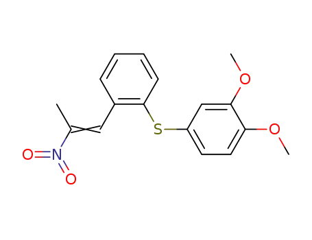 Molecular Structure of 128958-94-1 (1-(2-(3,4-dimethoxyphenylthio)phenyl)-2-nitropropene)