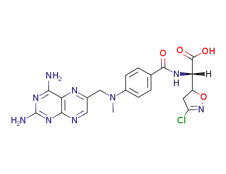 Molecular Structure of 108743-20-0 ((N-(4-amino-4-deoxy-N(10)-methylpteroyl)amino)-3-chloro-4,5-dihydro-5-isoxazoleacetic acid)